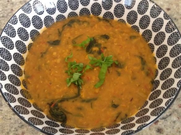 Rote Linsen Dal mit Gemüse - vegan