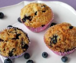 Blaubeermuffins mit Hafer-Crumble Topping (vegan)