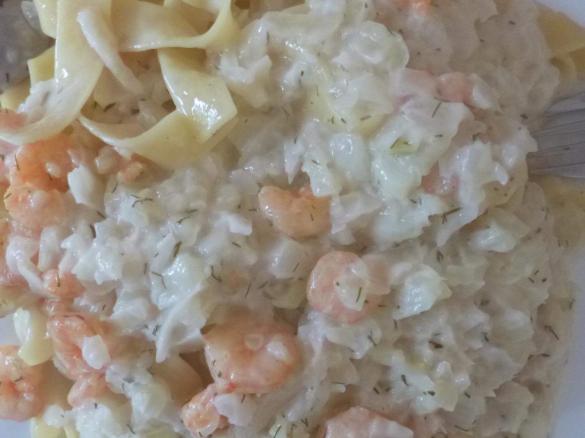 Tagliatelle mit Scampi-Käse-Sauce WW