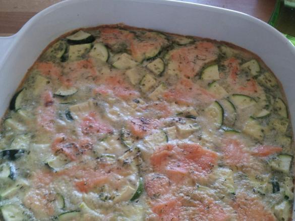 Lachs Zucchini Quiche ohne Boden/ Frittata, Low Carb Vorspeise