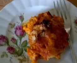 Blumenkohl-Gratin in Paprika-Frischkäse-Soße