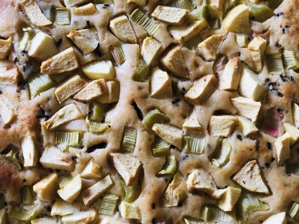 Rhabarber Apfel Schoko Kuchen