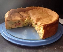 Rhabarberkuchen mit Bisquitguss