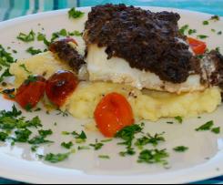 Kabeljau mit Olivenpaste