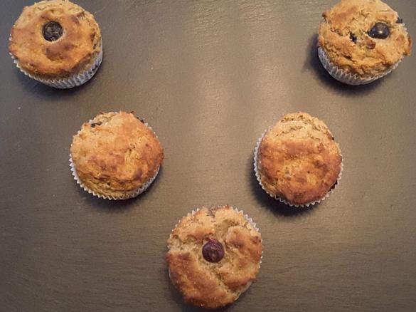 vegane Protein-Heidelbeer-Muffins