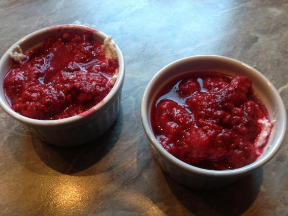 Kokos Quark mit Himbeeren fructosearm