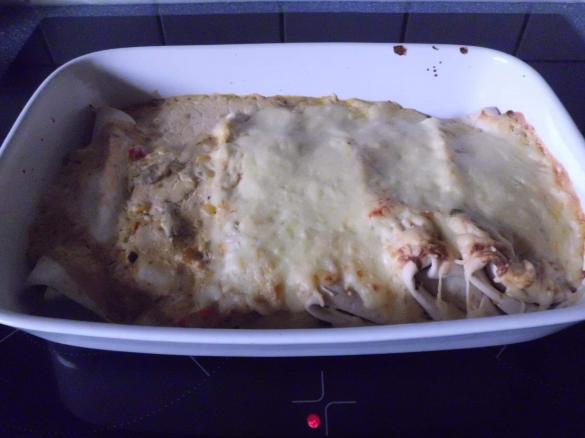 Überbackene Hähnchenwraps