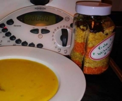 Linsen-Curry-Suppe als Geschenk im Glas