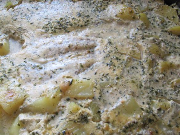 Fisch in Senfsoße
