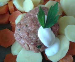 Frikadellen mit Gemüse vom Backblech