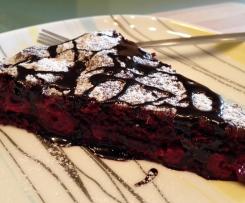 Blitz- Schokoladenkuchen mit Kirschen, vegan