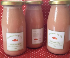 Erdbeerlikör mit weißer Schokolade