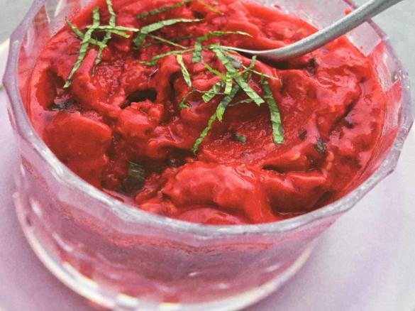 Himbeer Blitz Eis mit Minze ww tauglich