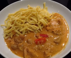 GePaPi Geschnetzeltes mit Paprika und Pilze