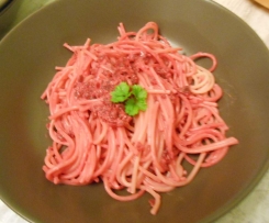 Spagetti Vampirosa (Spagetti mit rote Beete Sauce)