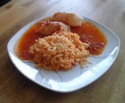 Tintenfischtuben (Tintenfisch) in Tomatenweißweinsoße 