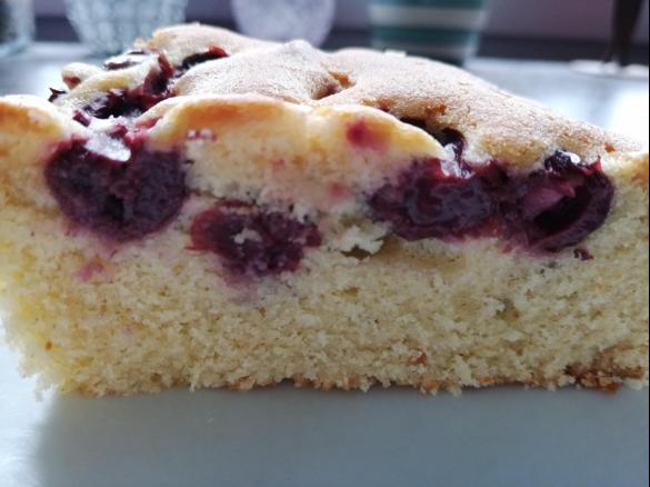 Kirsch Marzipan Kuchen vom Blech