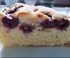 Kirsch Marzipan Kuchen vom Blech