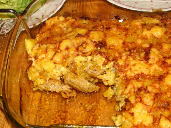 Gyros mit Kartoffelkruste überbacken griechisch