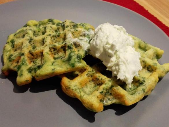 Spinatwaffeln