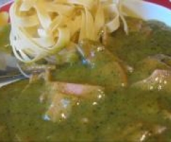 Tagliatelle mit Schinken-Senf-Soße