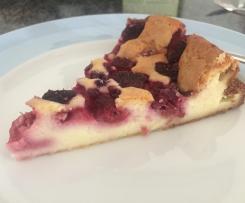 Schneller Käsekuchen mit Himbeeren