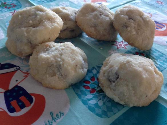 Schneeball-Cookies mit Chocolate Chips 