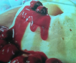 Vanillepuding mit Kirschen