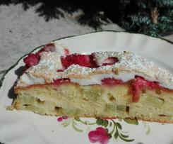 Rhababer-Erdbeer Kuchen mit Baiser