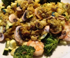 Garnelen mit Gemüse und Curryreis - low fat - fitness