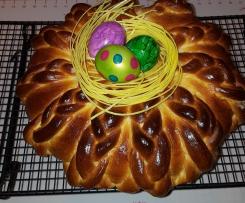 Hefekranz, Zopfkranz--- Osterkranz mit essbarem Ostergras