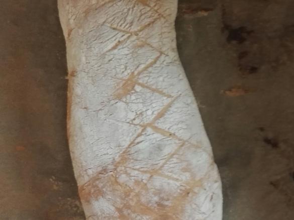 Variation schnelles softes Fladenbrot - gefülltes Baguette