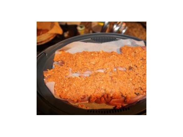 Variation von Schweinefilet (hier mit Hähnchenbrust) mediterran mit Blumenkohl und Wildreis