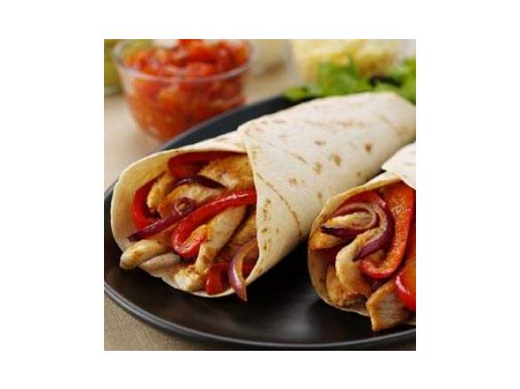 Gefüllte Weizentortillas m. Schweinefleisch