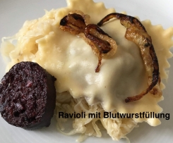Ravioli mit Blutwurstfüllung