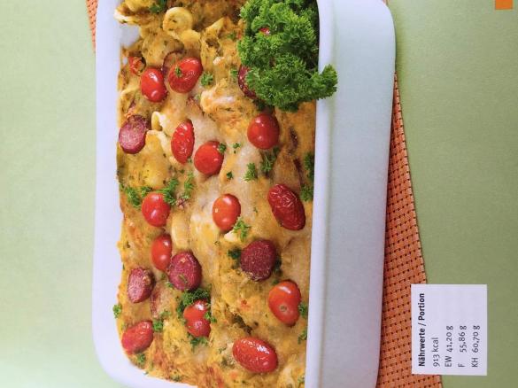 Nudel-Gemüse-Auflauf mit Kabanossi