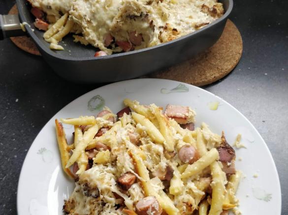 Schupfnudel-Sauerkraut-Auflauf