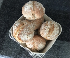 Variation Brötchen / Baguette großporig und knusprig mit Haferflocken