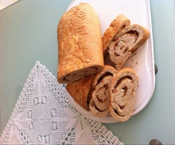 Baguette, gefüllt mit Schinken & Käse