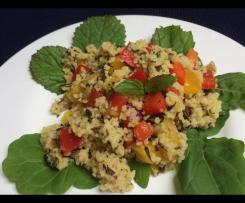 Bunter exotischer Couscous Salat mit Mango ohne Paprika