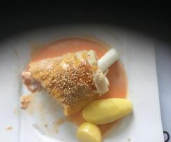 Spargelpastete mit Sauce Choron