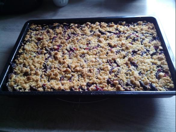 Pflaumenkuchen mit Streuseln oder Apfelkuchen