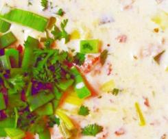 Hackfleischsuppe mit Lauch