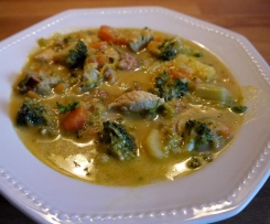 Geflügel-Gemüseeintopf-Chili-scharf