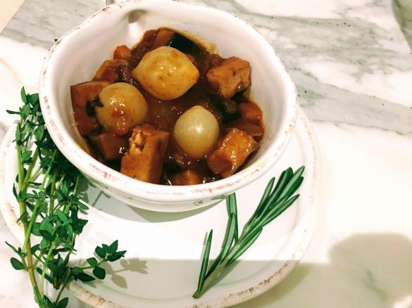 Tofu au vin