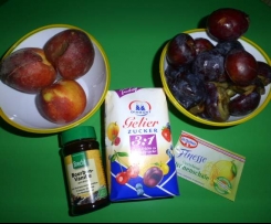 Pflaumen-Pfirsich-Marmelade mit frischem Ingwer
