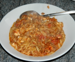 Griechischer Hackauflauf mit Kritharaki Nudeln