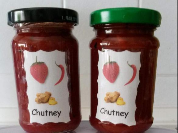 Erdbeerchutney mit Chili und Ingwer