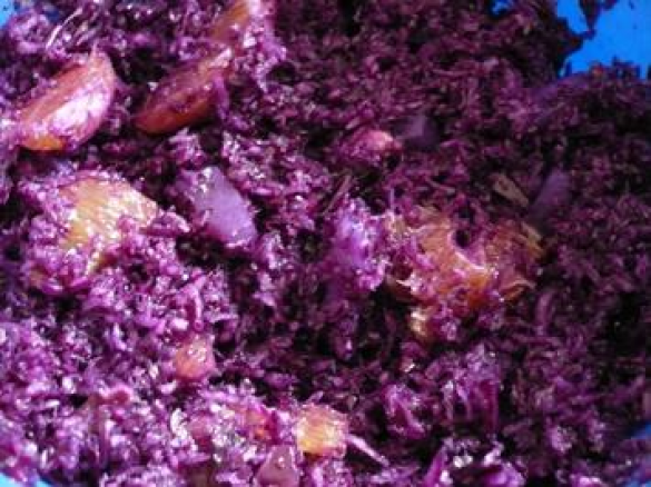 Rotkraut-Birnen-Cranbeeries Salat