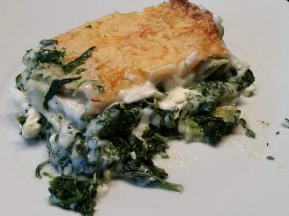 Lasagne mit Spinat und Schafskäse
